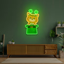 Cat Lucky Saint Patrick's Day Artwork Led Neon Sign Light