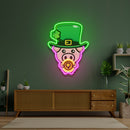 Pig Luck St Patrick's Day Artwork Led Neon Sign Light