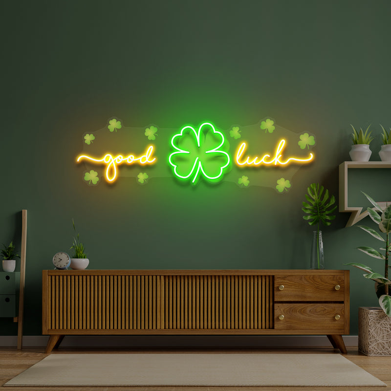 Good Luck Saint Patrick's Day Artwork Led Neon Sign Light