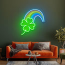 Four Leaf Clover Saint Patrick's Day Artwork Led Neon Sign Light