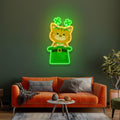 Cat Lucky Saint Patrick's Day Artwork Led Neon Sign Light
