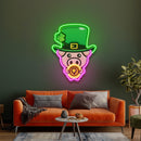 Pig Luck St Patrick's Day Artwork Led Neon Sign Light
