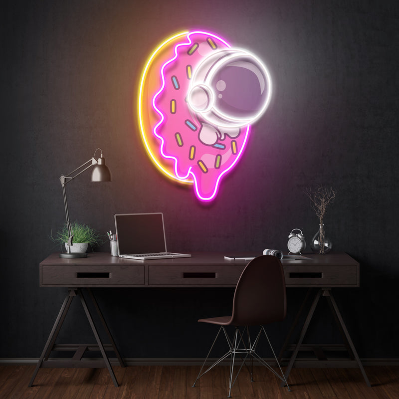 Donut Astronaut Art work Led Neon Sign Light