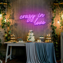 Crazy In Love Led Neon Sign Light, Custom Wedding Neon Sign For Reception, neon light sign for wedding