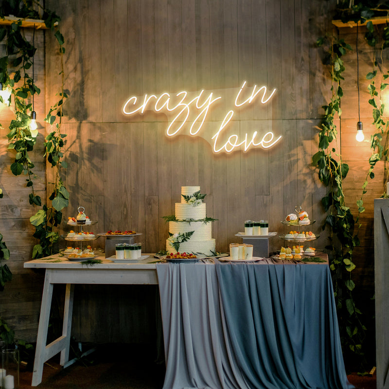 Crazy In Love Led Neon Sign Light, Custom Wedding Neon Sign For Reception, neon light sign for wedding