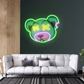 Dead Bear Cartoon Art Work Led Neon Sign Light