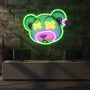 Dead Bear Cartoon Art Work Led Neon Sign Light