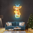 Deer On Gift Art Work Led Neon Sign Light
