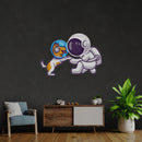 Dog Astronaut in Space Artwork Led Neon Sign Light