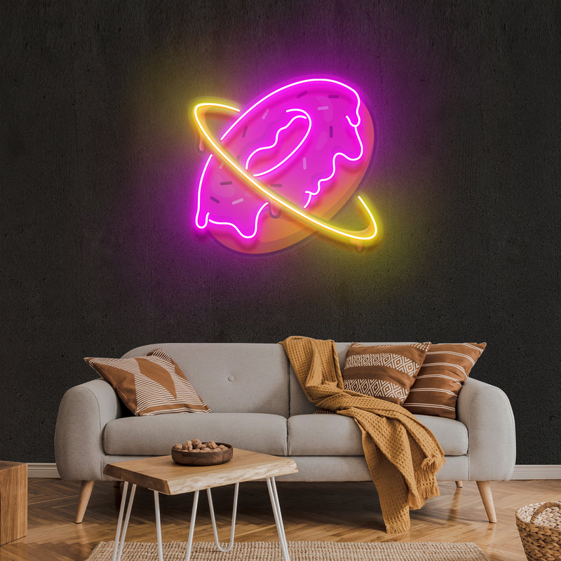 Doughnut Planet Artwork Led Neon Sign Light