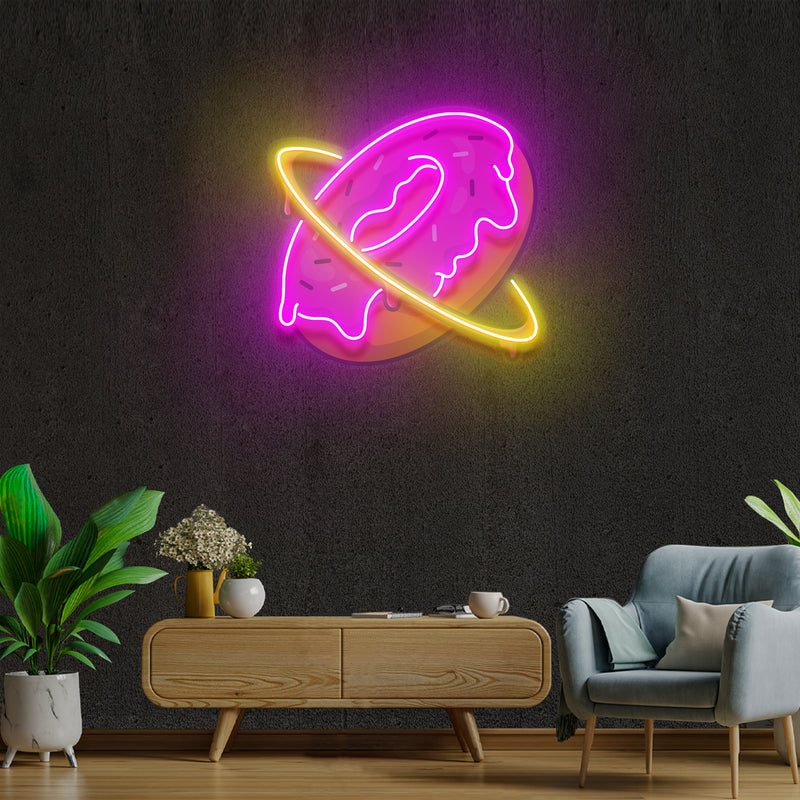 Doughnut Planet Artwork Led Neon Sign Light