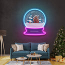 House Scene Globe Art Work Led Neon Sign Light