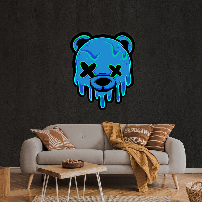 Ice Head Bear Artwork Led Neon Sign Light