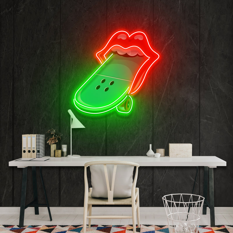 Lip Skateboard Artwork Led Neon Sign Light