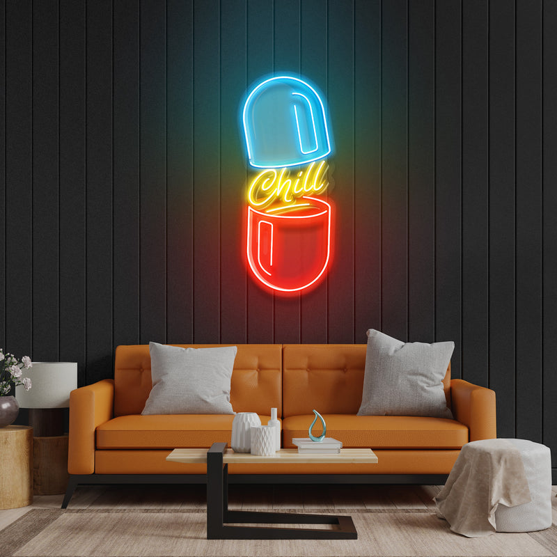 The Chill Pill Led Neon Acrylic Artwork Led Neon Sign Light