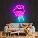 Lips Dripping Artwork Led Neon Sign Light