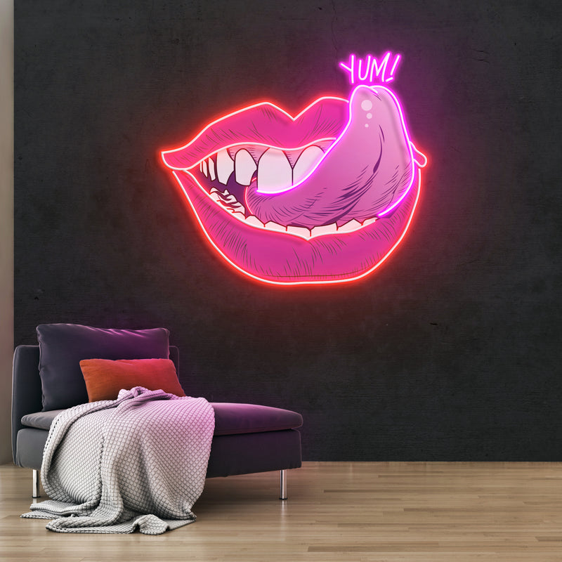 Woman Pink Lips Art Work Led Neon Sign Light