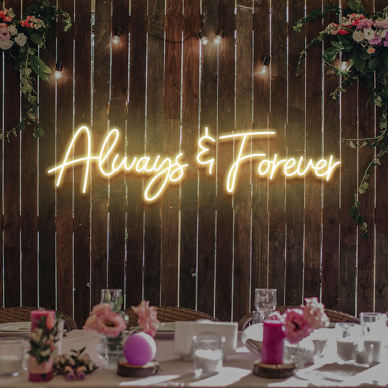 Always And Forever Wedding Neon Sign Light