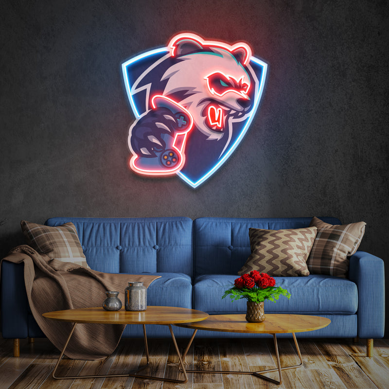 Bear Gamer Artwork Led Neon Sign Light