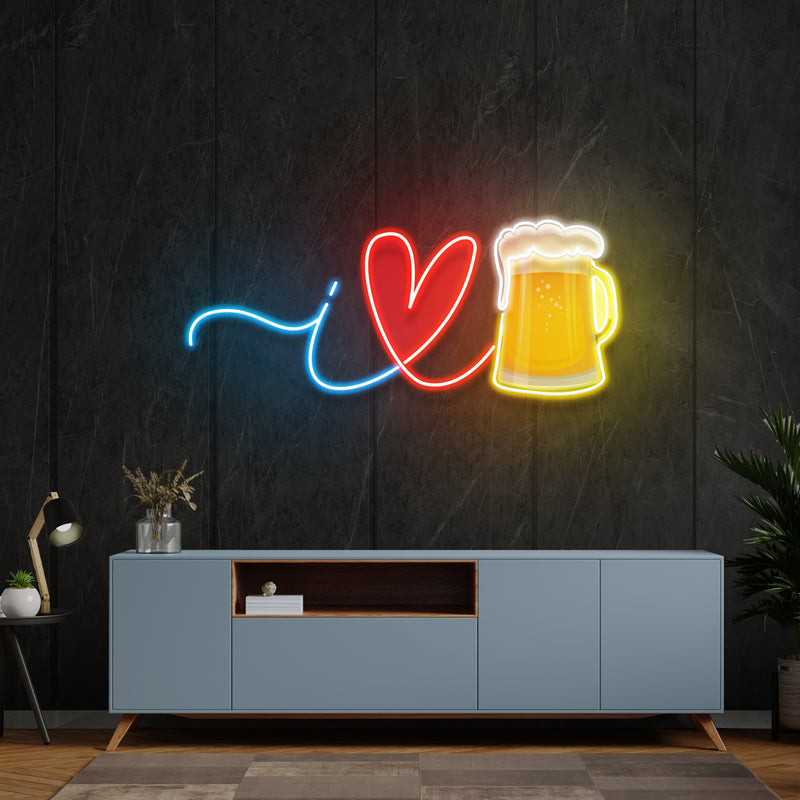 I Love Beer Artwork Led Neon Sign Light