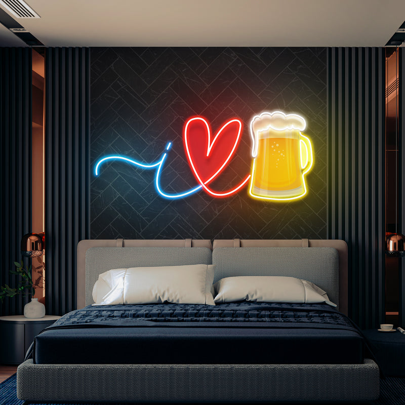 I Love Beer Artwork Led Neon Sign Light