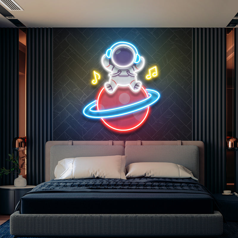 Music Astronaut Art work Led Neon Sign Light