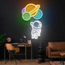 Balloons Astronaut 2 Art work Led Neon Sign Light