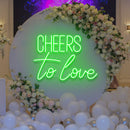 Cheers To Love Led Neon Sign Light, Wedding Neon Sign For Reception