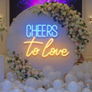 Cheers To Love Led Neon Sign Light, Wedding Neon Sign For Reception