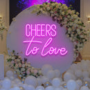 Cheers To Love Led Neon Sign Light, Wedding Neon Sign For Reception