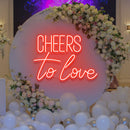 Cheers To Love Led Neon Sign Light, Wedding Neon Sign For Reception