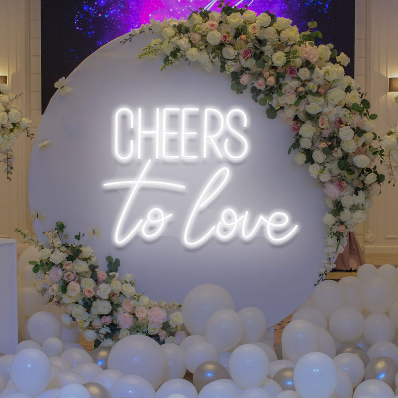 Cheers To Love Led Neon Sign Light, Wedding Neon Sign For Reception