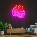 Dice Love Artwork Led Neon Sign Light