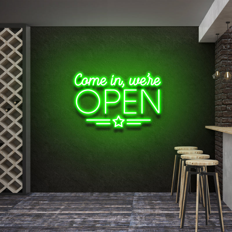 Come In, We're Open Led Neon Sign Light