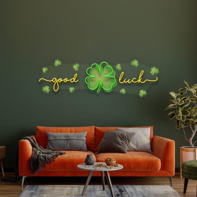 Good Luck Saint Patrick's Day Artwork Led Neon Sign Light