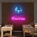 Manicure Artwork Led Neon Sign Light, Nail Salon Decoration