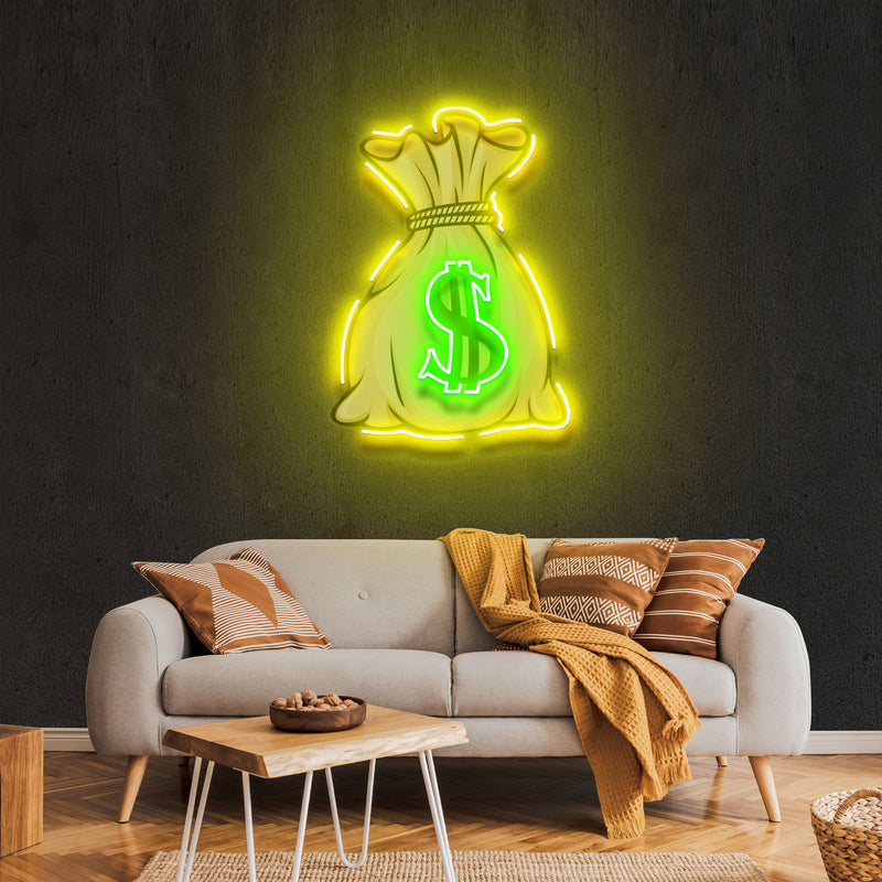 Cash Bag Artwork Led Neon Sign Light