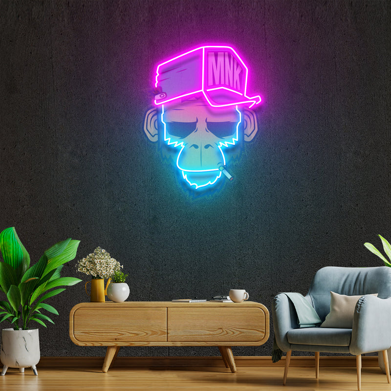 Monkey Smoke Artwork Led Neon Sign Light