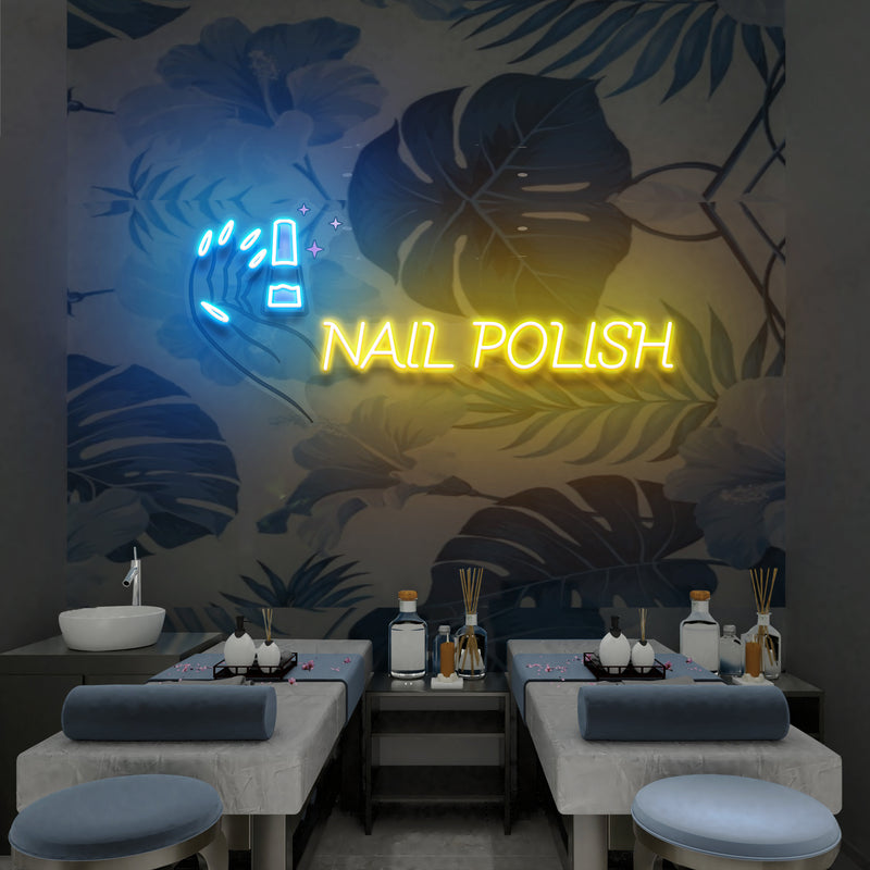 Hands Nail Polish Artwork Led Neon Sign Light, Nail Salon Decoration