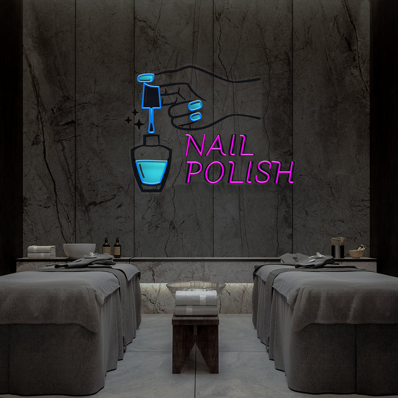 Nail Polish 1 Artwork Led Neon Sign Light, Nail Salon Decoration