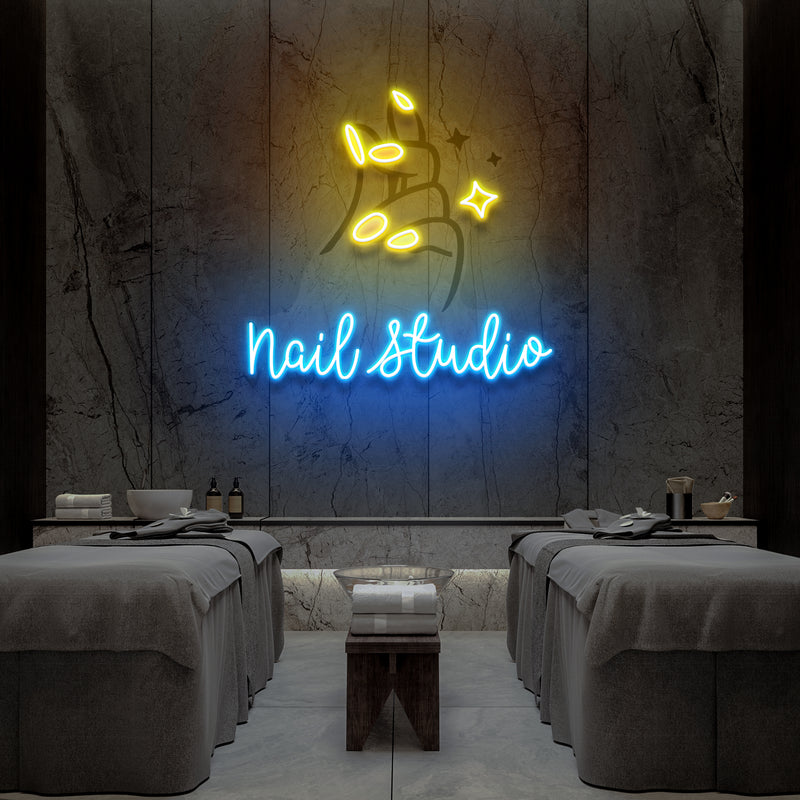 Nail Studio 2 Artwork Led Neon Sign Light, Nail Salon Decoration