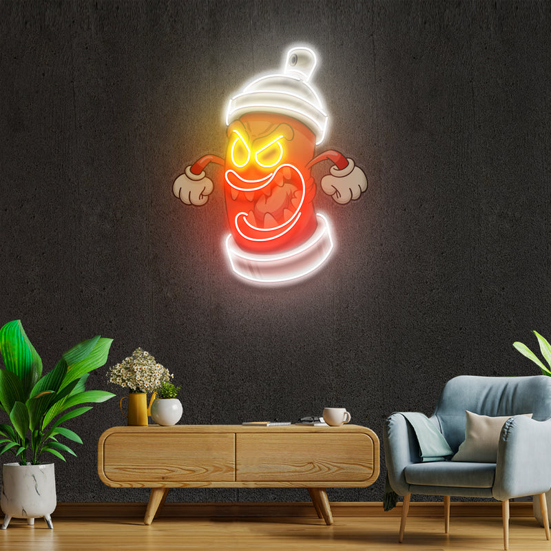 Angry Fire Hydrant Artwork Led Neon Sign Light