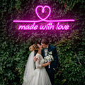 Made With Love 2 Wedding Led Neon Sign Light