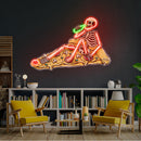 Pop Art Skull Drunk On Pizza Artwork Led Neon Sign Light