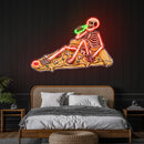 Pop Art Skull Drunk On Pizza Artwork Led Neon Sign Light
