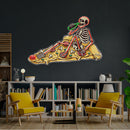Pop Art Skull Drunk On Pizza Artwork Led Neon Sign Light