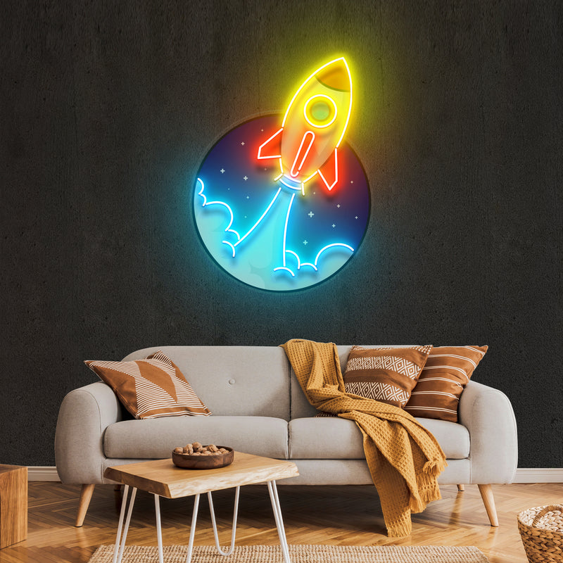 Rocket Artwork Led Neon Sign Light