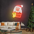 Santa With Sock Art Work Led Neon Sign Light