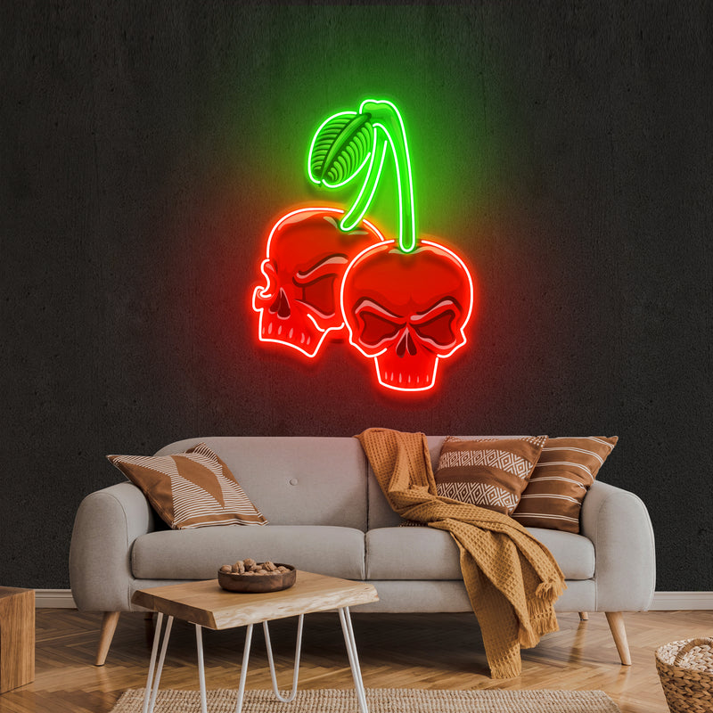 Skull Cherry Artwork Led Neon Sign Light