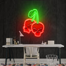 Skull Cherry Artwork Led Neon Sign Light
